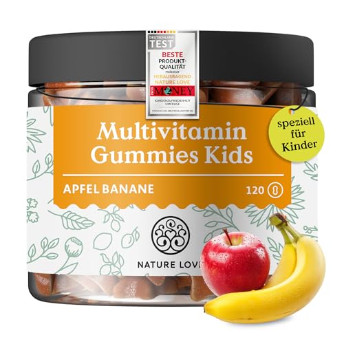 multivitamin gummies kids nature love, 120 Stück, vegan, zuckerfrei, mit vitamin A, B, E, jod