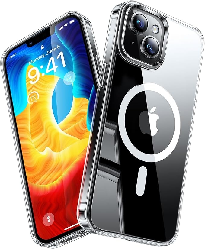 iPhone 13 Hülle MagSafe, stoßfest, kratzfest, dünn, transparent, unzerstörbar