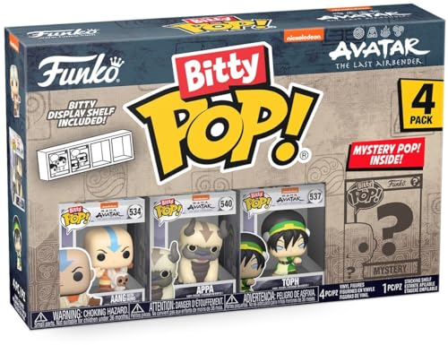 funko bitty pop! avatar the last airbender - aang 4pk mit momo, appa, toph, surprise mini-figur