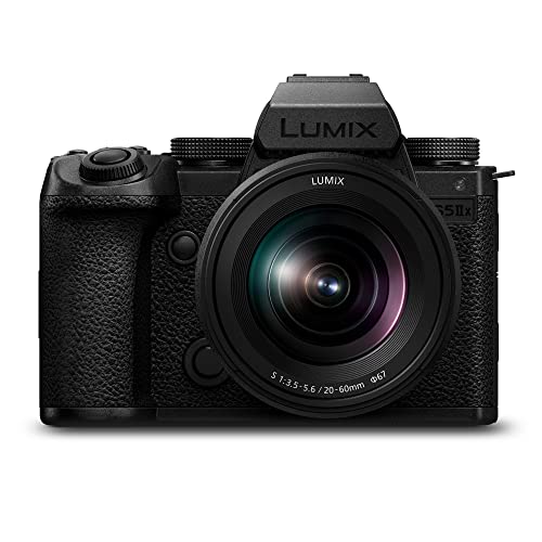 panasonic lumix dc-s5m2xke spiegellose kamera, dmv-blk22 akku, schwarz