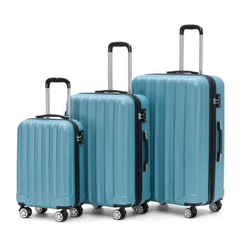 beiby TSA-schloss 2080 reisekofferset 3 tlg. hartschale trolley ice blue