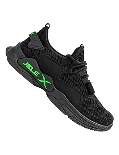 jelex performance herren sneaker schwarz, atmungsaktive sportschuhe, rutschfest, mesh, größe 44