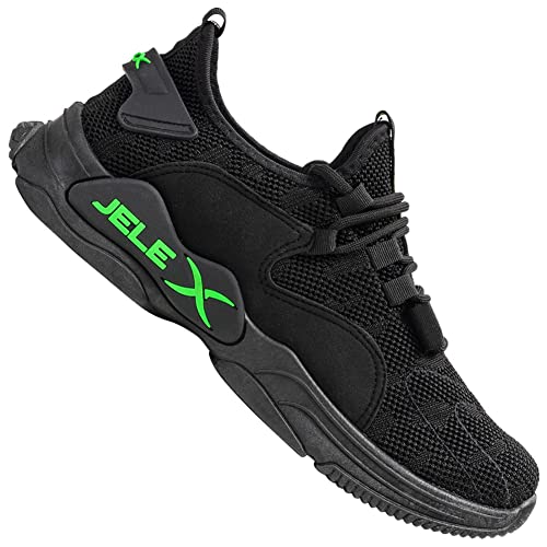 herren sneaker jelex schwarz atmungsaktive rutschfeste sportschuhe mesh 45