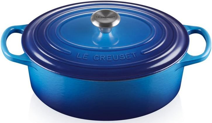 le creuset gusseisen bräter oval 27 cm 4,1 l für alle herdarten inklusive induktion, azur
