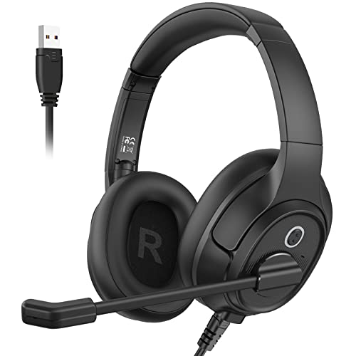 eksa h2 usb headset mit mikrofon, kabel headset für pc, büro, zoom, teams