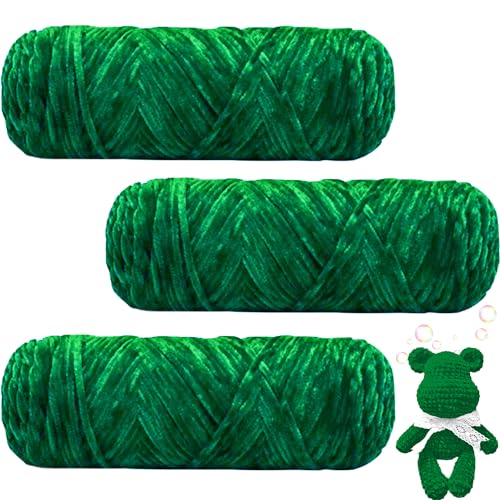 maxee babywolle 300g samtk chenille garn häkelgarn flauschig grün