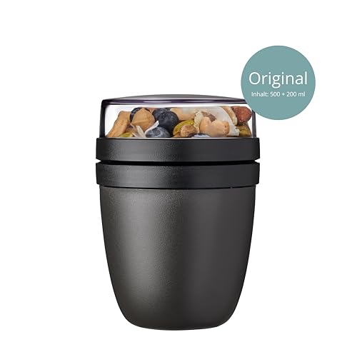 mepal lunchpot ellipse joghurtbecher müslibecher 500 ml 200 ml nordic black