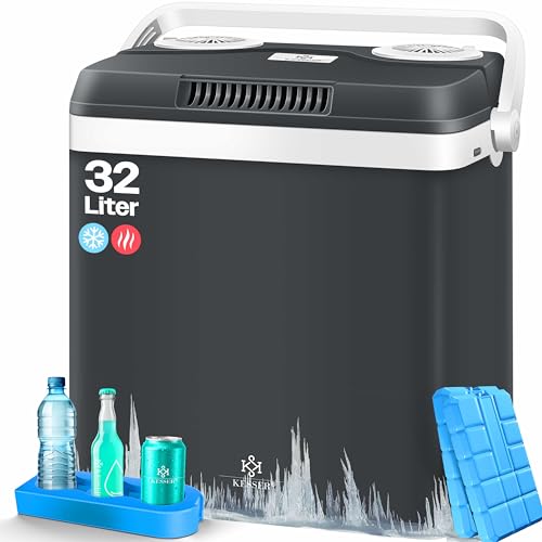 kesser kühlbox 32l thermo-elektrisch für auto boot camping, inkl. kühlakkus