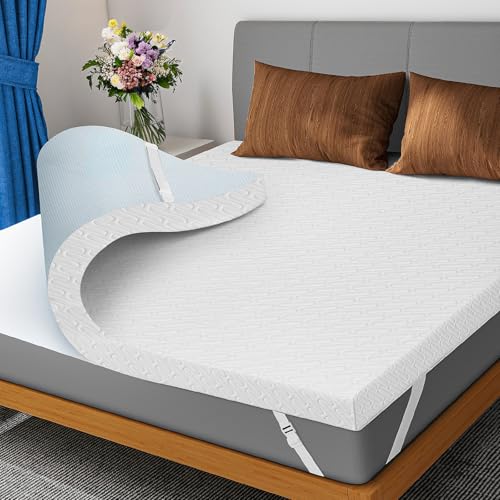 dopedio topper memory foam 90 x 200 cm, gel schaum, oeko-tex, waschbarer bezug