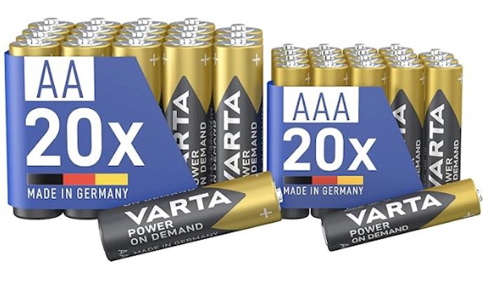 Produktbild: varta batterien mischpack 40er aa aaa ab 15,33 euro statt 19 euro