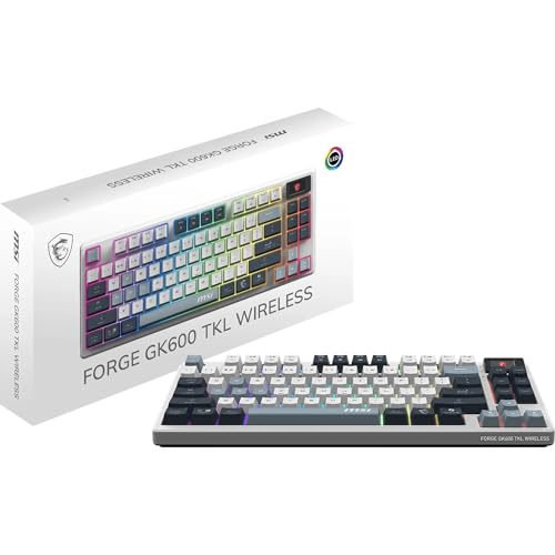 MSI Forge GK600 TKL Wireless Keyboard, mechanische switches, RGB, PBT-Tastenkappen