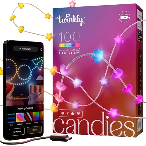 twinkly strings 100 led sternförmige lichterkette rgb usb-c weihnachtsdeko 6m