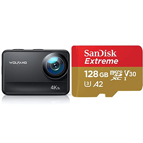 Produktbild: wolfang ga400 action cam 4k 60fps, speicherkarte 128 gb + adapter