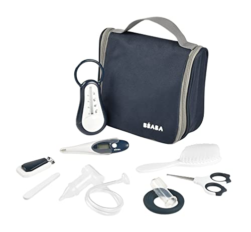 baby kulturbeutel baba für unterwegs, 9 accessoires, nachtblau
