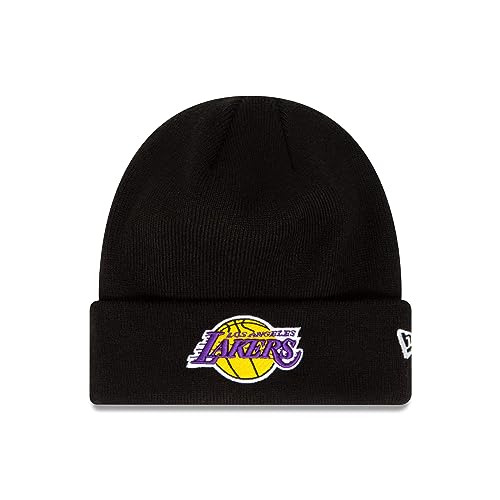 los angeles lakers cuff knit beanie von new era, schwarz