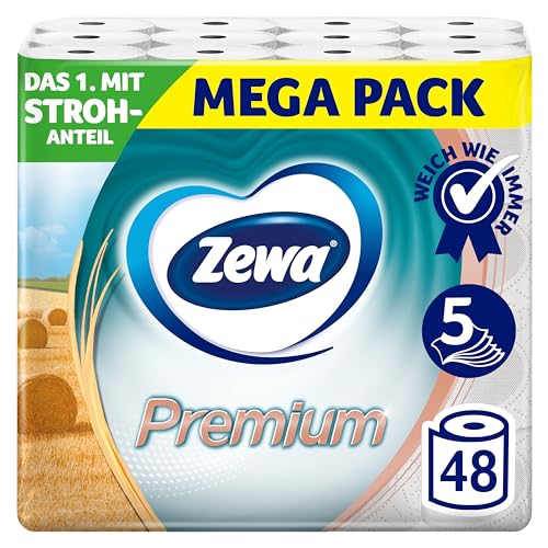 Zewa Toilettenpapier 48 Stück, 6x8 Rollen, 5 Lagen, Vorratspackung