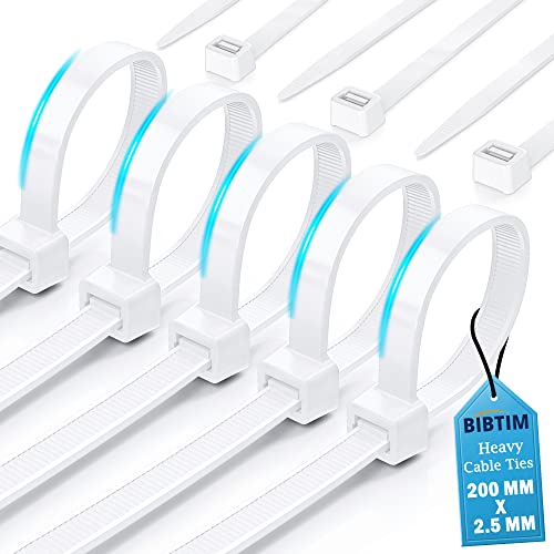 Produktbild: bibtim kabelbinder 200x2,5mm 100er-pack nylon reißverschlussbinder für haus, garten, büro