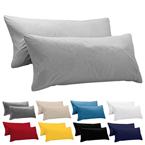 dreamzie kissenbezüge 40 x 145 cm, 100% jersey baumwolle, grau, hypoallergen, set 2