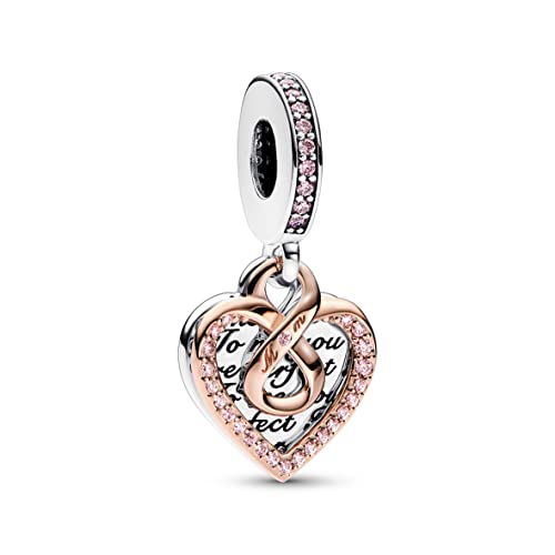 pandora moments bicolor unendlichkeits herz charm anhänger rosevergoldet 782641C01