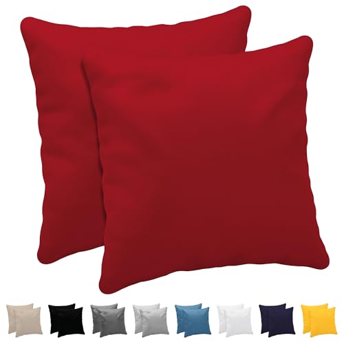 dreamzie kopfkissenbezüge 50 x 50 cm set 2 100% jersey-baumwolle rot hypoallergen