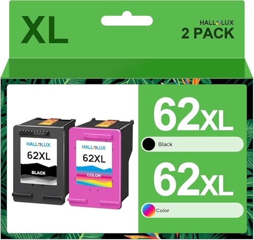 HALLOLUX 62 XL Druckerpatronen Multipack Schwarz Farbpatronen Kompatibel für HP 62