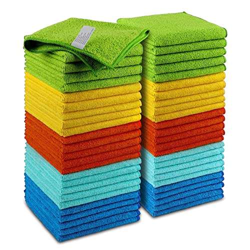 aidea mikrofaserreinigungstücher 50er pack, fusselfrei, kratzfrei, saugfähig 30x30 cm