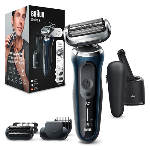 braun series 7 elektrorasierer mit reinigungsstation, trimmer, blau, 71-b7850cc