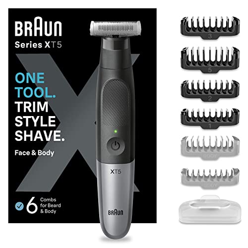 braun series x barttrimmer und bodygroomer, 6 aufsätze, kabellos, xt5200