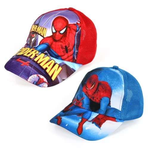 spider man cap kinder, verstelbare baseball cap, 2pcs kappen für jungen, sonnenschutz