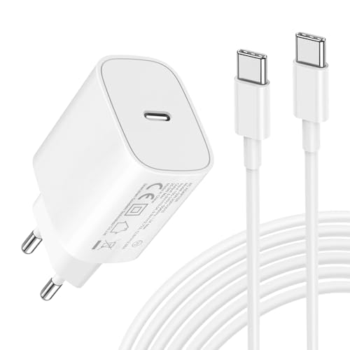 25 W usb c ladegerät mit 2 m schnelllade-kabel für samsung galaxy s21 s22 s23 s24 s25