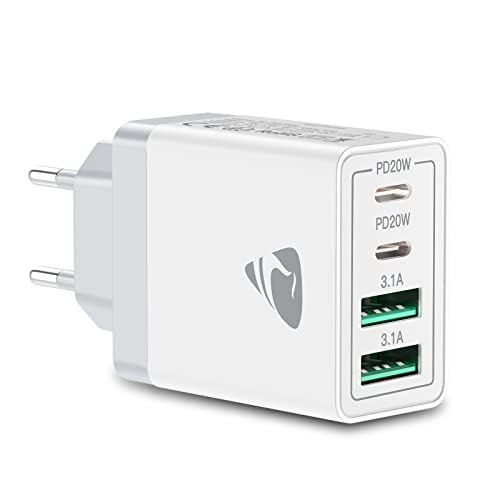 aioneus usb c ladegerät 40w schnellladegerät 4 ports für smartphone iphone samsung