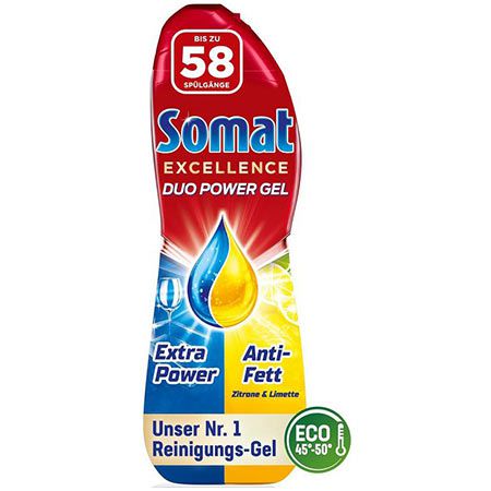 somat excellence duo power gel zitrone 58 spülgänge ab 7,16 euro statt 9,49 euro