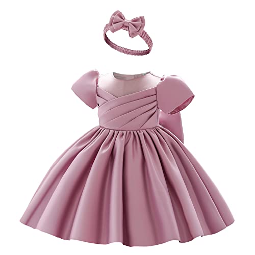 Entdecken Sie das elegante AGQT Prinzessinnenkleid für Mädchen (18-24 Monate). Ideal für Partys, Hochzeiten und Taufen – mit zauberhaften Blumen und Schleifen!