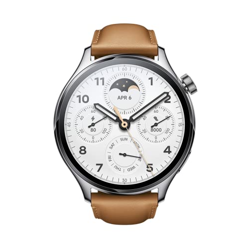xiaomi watch s1 pro smartwatch, 5 atm wasserdicht, silber, 14 g batterie