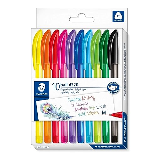 staedtler dreikant kugelschreiber m linienbreite 10er set verschiedene farben 3,50