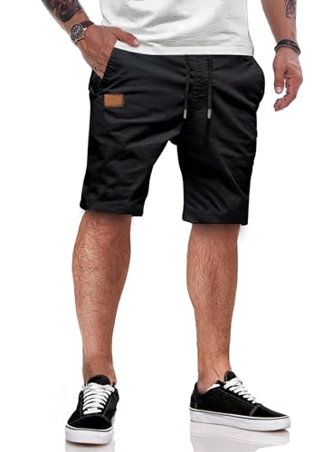 jmierr herren shorts chino baumwolle elastische taille sommer mit taschen