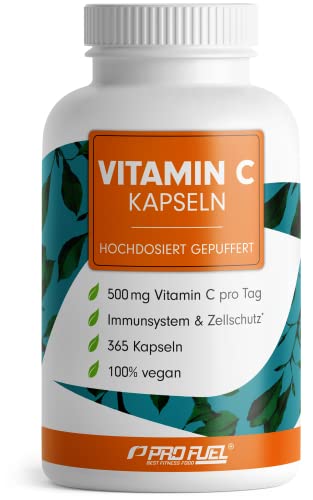 Hochdosiertes Vitamin C 500 mg, 365 Kapseln, gepuffertes Calcium-Ascorbat, labortestet, ohne unerwünschte Zusätze