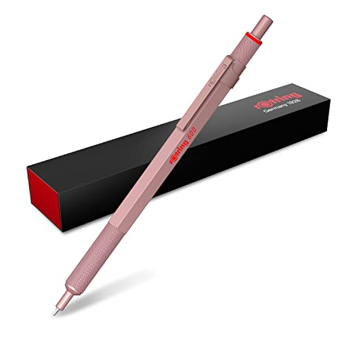 rotring 600 kugelschreiber nachfüllbar schwarz rosgold mittlere spitze