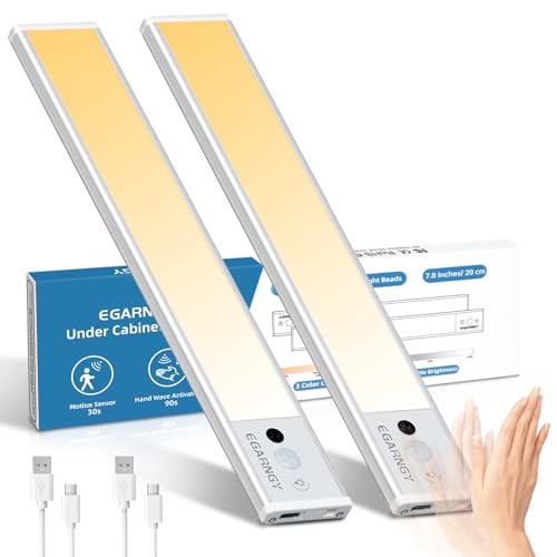 egarny schranklicht mit bewegungsmelder, led kabellose schrankbeleuchtung 20cm, 72 led