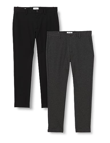 jack & jones chino hosen herren 2er pack schwarz, dunkelgrau, 29W / 32L