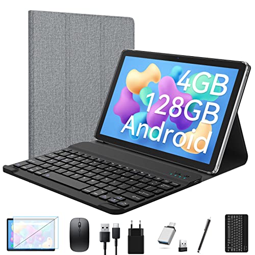 10 Zoll 2-in-1 Tablet mit Tastatur, Android 5G, 128GB ROM, Octa-Core, 1080 FHD