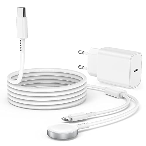 20w iphone 14 ladegerät, usb c netzteil mit 2m lightning kabel für iphone 14/13/12/11
