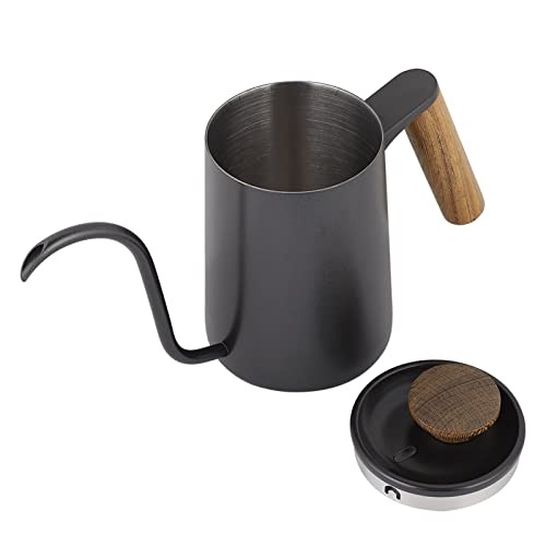 pour over kaffeemaschine 600 ml edelstahlgriff tropfkaffeekanne wasserkocher schwarz