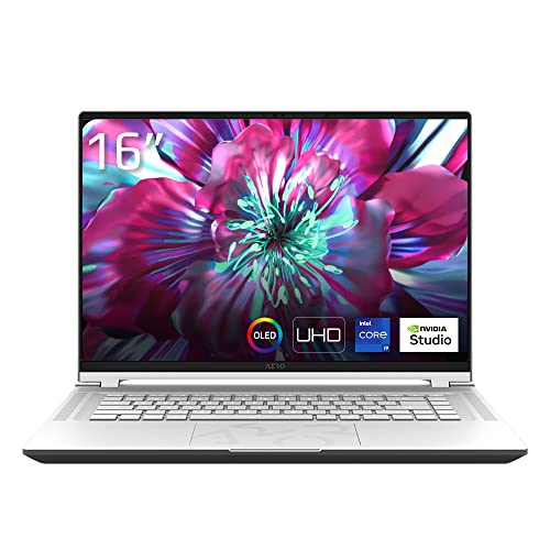 GIGABYTE AERO 16 OLED, Intel i7, 16GB RAM, 1TB SSD, Microsoft 365 (1 Jahr), Silber