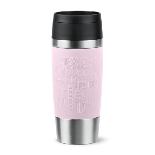 emsa isolierbecher travel mug 0,36 liter edelstahl 100% dicht pastellrosa
