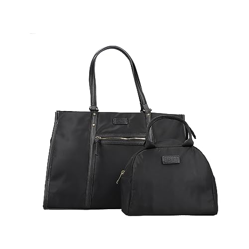 Rieker Shopper Damen H1542, schwarz, geräumige Handtasche aus hochwertigem Material