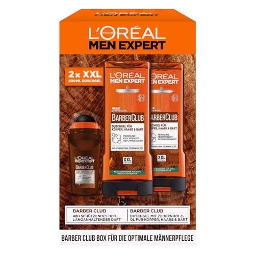 l'oral men expert pflegeset für männer, 2 x 400 ml duschgel, 1 x 50 ml deo roll-on