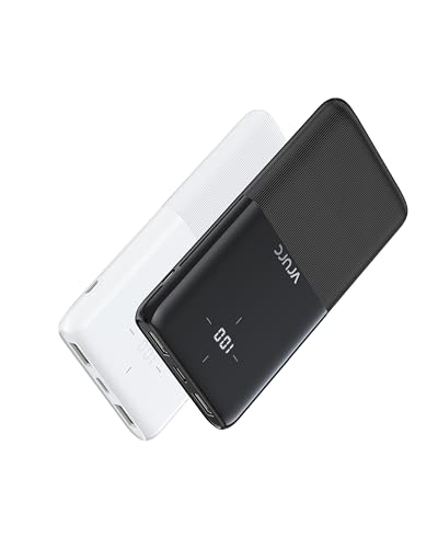 power bank 10000mAh 2er-Pack tragbar mit usb c schnelles aufladen für iphone samsung android schwarz weiß