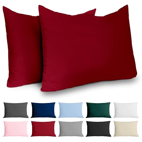 dreamzie kissenbezug 50x70 cm burdgunderrot 2er-set baumwolle oeko tex zertifiziert