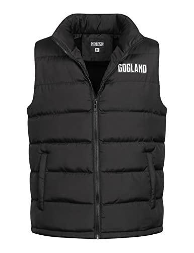 goeland tjörn unisex steppweste schwarz mit stehhalskragen und reißverschluss